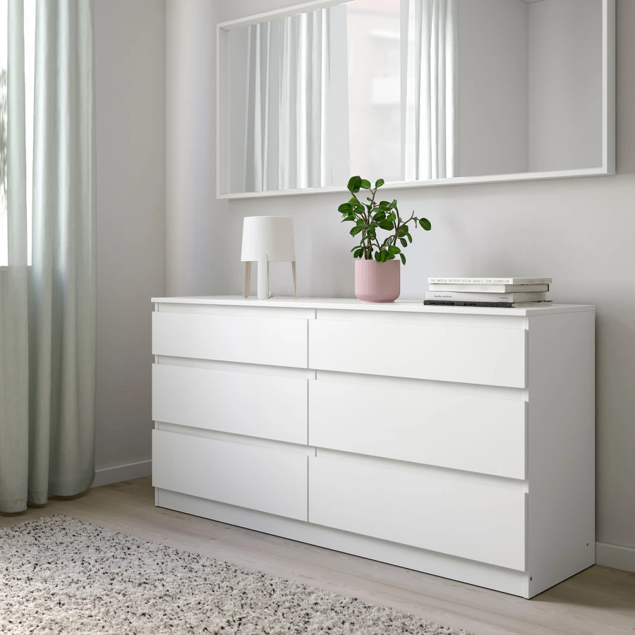 Комбинация мебели для спальни - IKEA SLATTUM, 200x160см, серый/светло-серый, СЛАТТУМ ИКЕА (изображение №9)