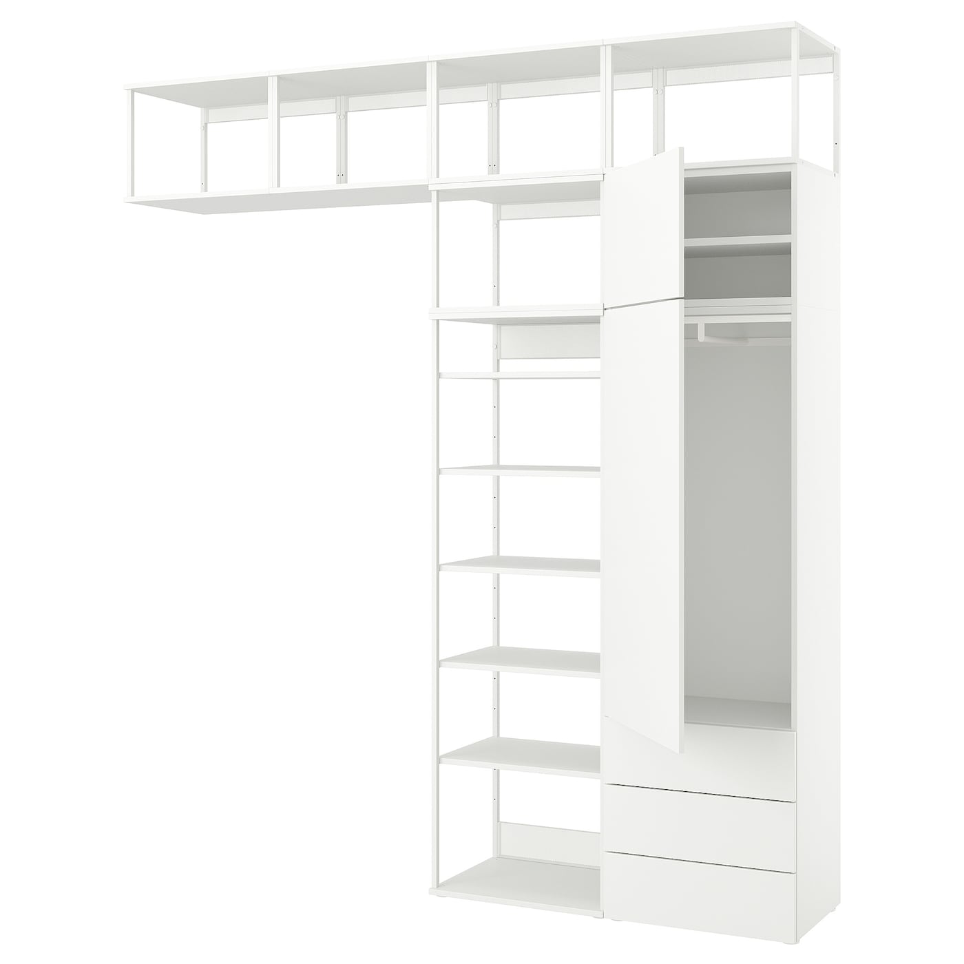 Шкаф с 2 дверцами + 3 ящикаим - IKEA PLATSA/ПЛАТСА ИКЕА, 42х240х261 см, белый
