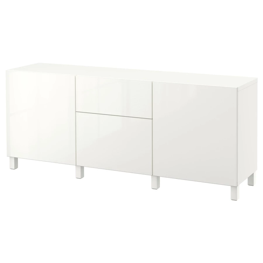 Комбинация для хранения - BESTÅ/ BESTА IKEA/ БЕСТА/БЕСТО ИКЕА, 180х74 см, белый (изображение №1)