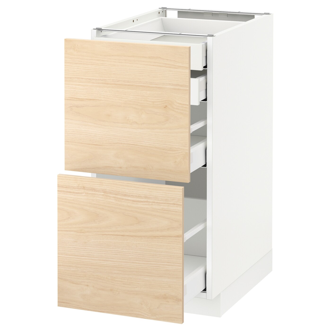 Напольный кухонный шкаф  - IKEA METOD MAXIMERA, 88x61,6x40см, белый/светло-коричневый, МЕТОД МАКСИМЕРА ИКЕА