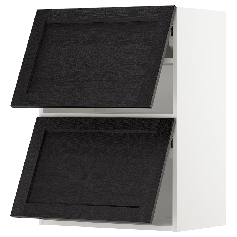 Навесной шкаф  - METOD IKEA/ МЕТОД ИКЕА, 80х60 см, черный/белый (изображение №1)