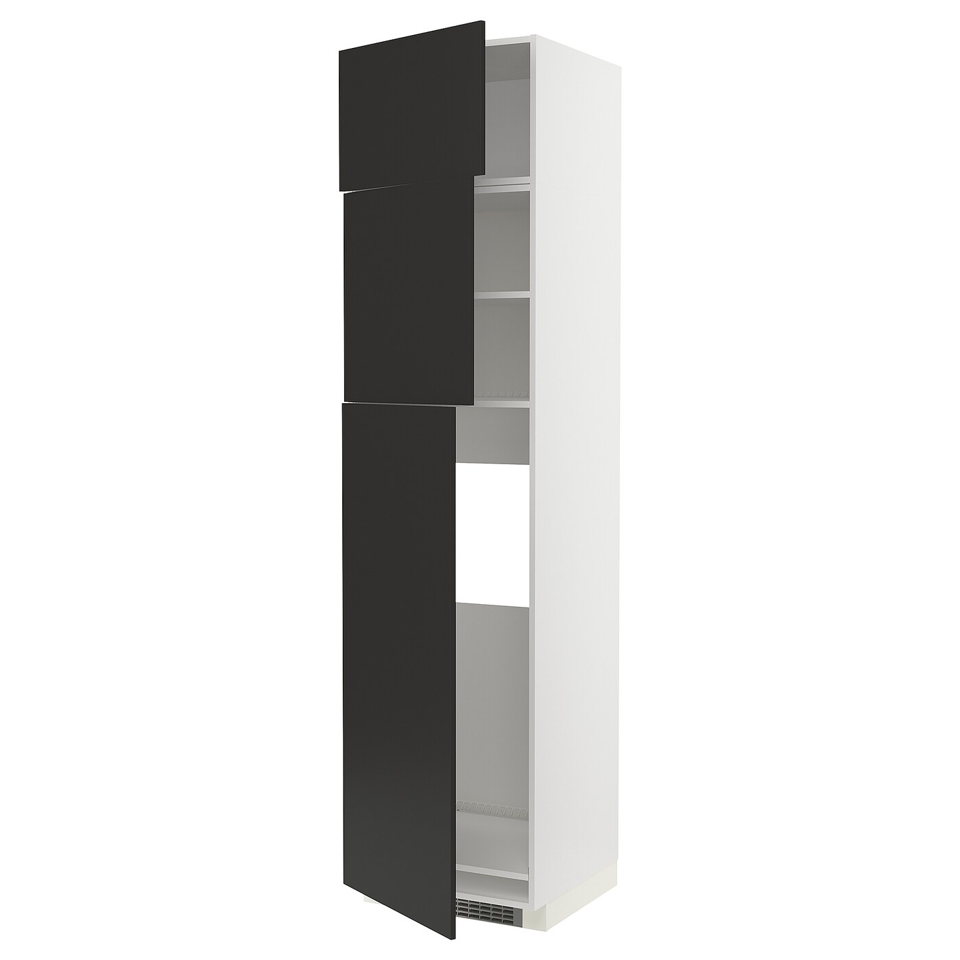 Высокий шкаф - IKEA METOD/МЕТОД ИКЕА, 240х60х60 см, черный/белый