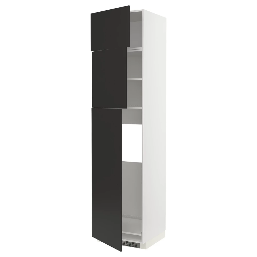 Высокий шкаф - IKEA METOD/МЕТОД ИКЕА, 240х60х60 см, черный/белый (изображение №1)