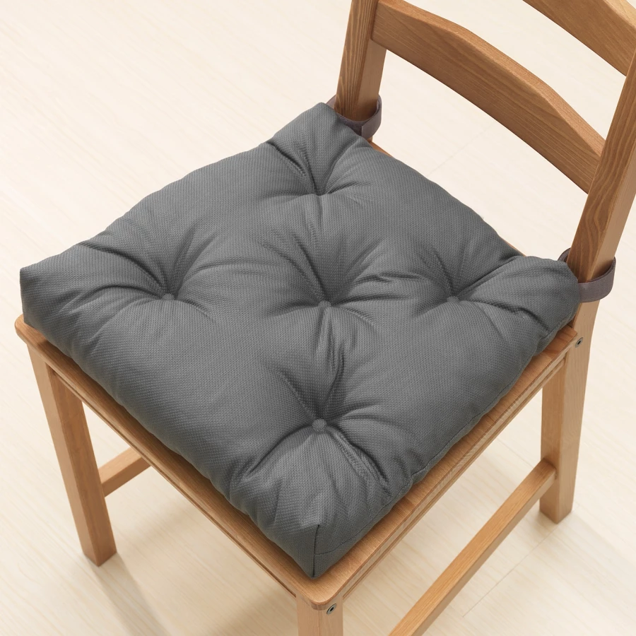 Подушка на стул - MALINDA IKEA/ МАЛИНДА  ИКЕА, 38 см, серый (изображение №2)