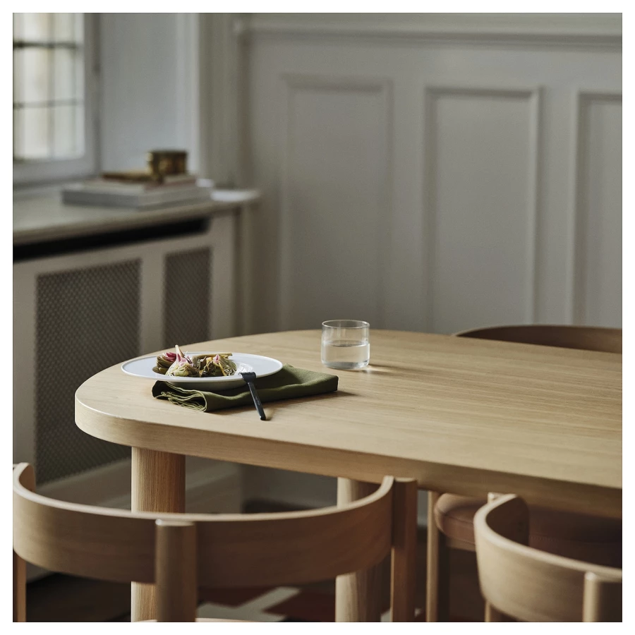 Стол и 6 стульев IKEA STOCKHOLM 2025 / СТОКГОЛЬМ 2025 ИКЕА, 230х90, светло-коричневый (изображение №5)