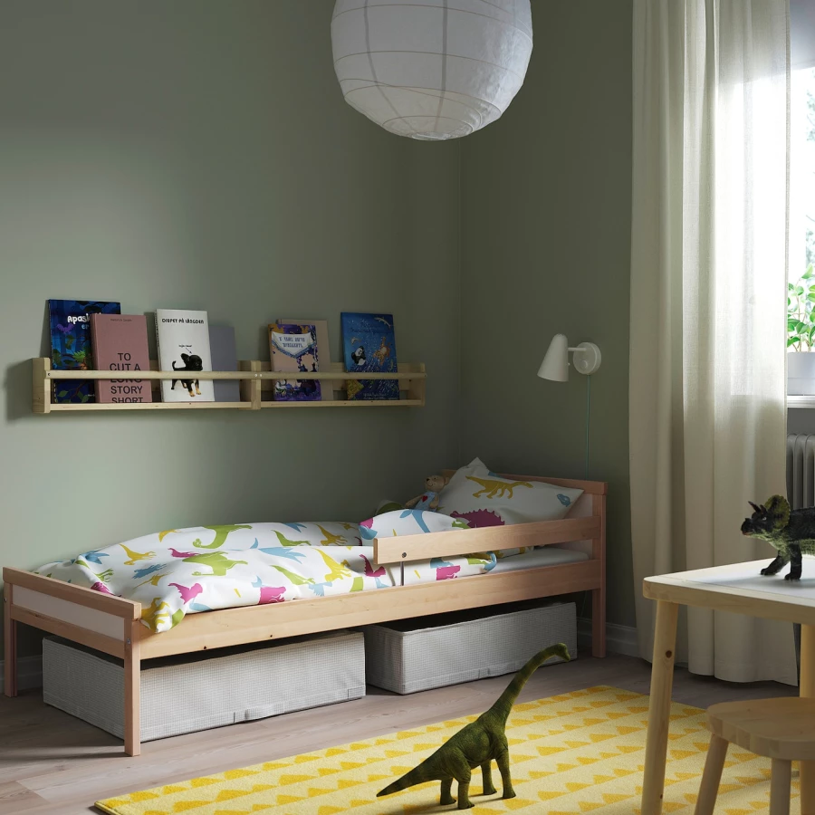 Каркас кровати с реечным дном - IKEA SNIGLAR/СНИГЛАР ИКЕА,  70х160 см, бежевый (изображение №2)