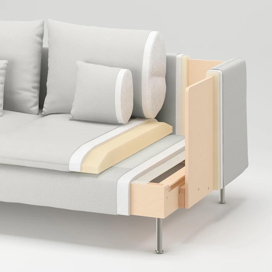 Кресло-кровать - IKEA SÖDERHAMN/SODERHAMN/СЕДЕРХАМН ИКЕА, 83х93х151 см, бежевый (изображение №8)