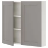 Настенный шкаф для ванной комнаты - ENHET IKEA/ ЭНХЕТ ИКЕА, 80х75х17 см, серый/белый