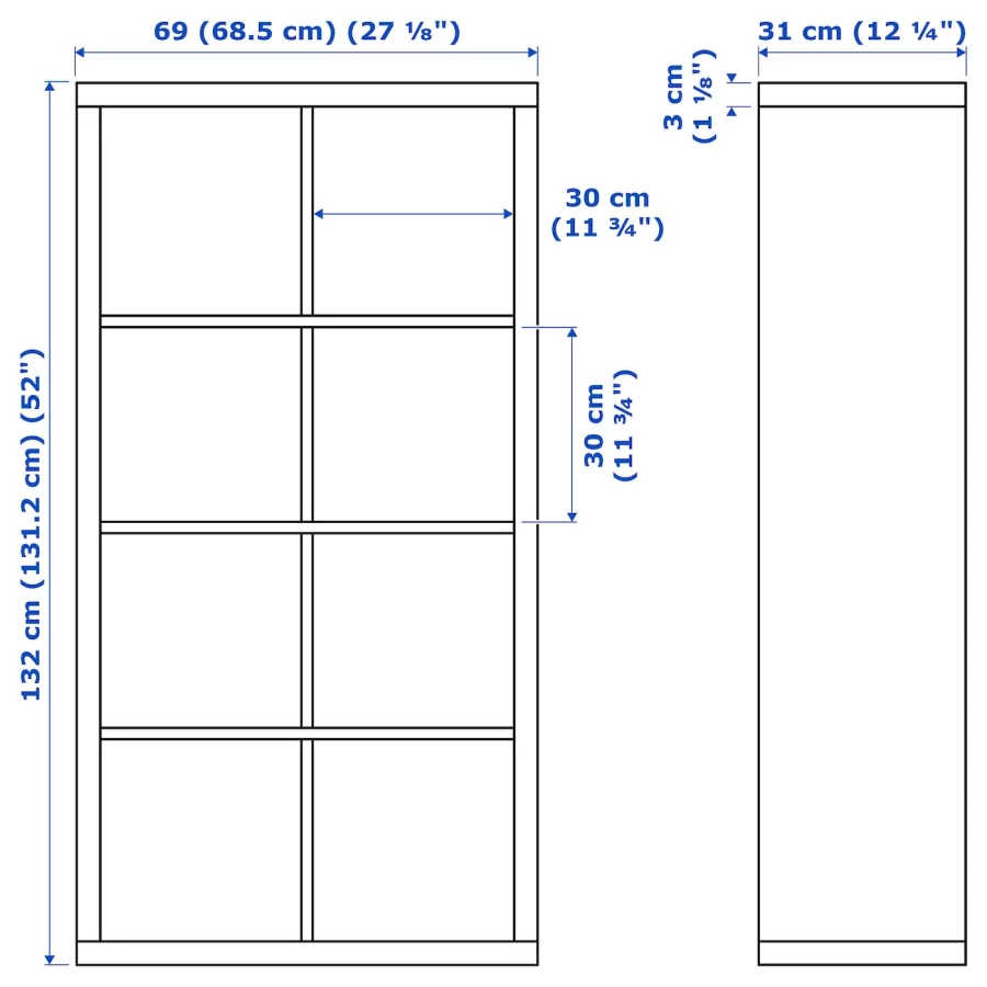 Стеллаж - IKEA FLYSTA, 69х31х132 см, белый, ФЛЮСТА ИКЕА (изображение №4)