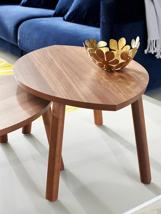 Комплект столов, 2 шт - IKEA STOCKHOLM/ИКЕА СТОКГОЛЬМ, шпон грецкого ореха, 72х47х36 см (изображение №4)