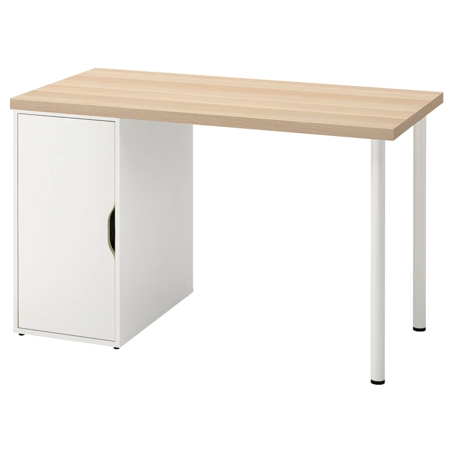 Письменный стол с ящиком - IKEA LAGKAPTEN/ALEX, 120х60 см, под беленый дуб/белый, ЛАГКАПТЕН/АЛЕКС ИКЕА (изображение №1)