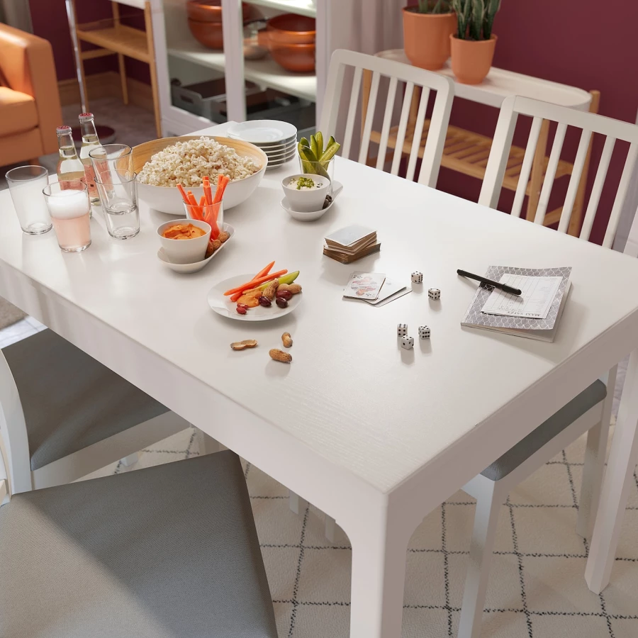 Раздвижной обеденный стол - IKEA EKEDALEN, 120/180х80 см, белый, ЭКЕДАЛЕН ИКЕА (изображение №5)