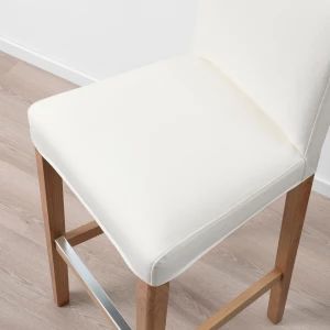 Барный стул со спинкой - BERGMUND IKEA/БЕРГМУРД ИКЕА, 110х45х49 см, белый