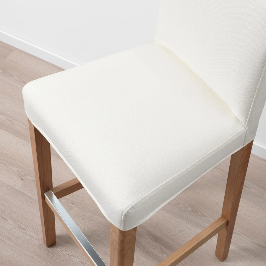 Барный стул со спинкой - BERGMUND IKEA/БЕРГМУНД ИКЕА, 110х45х49 см, белый (изображение №7)