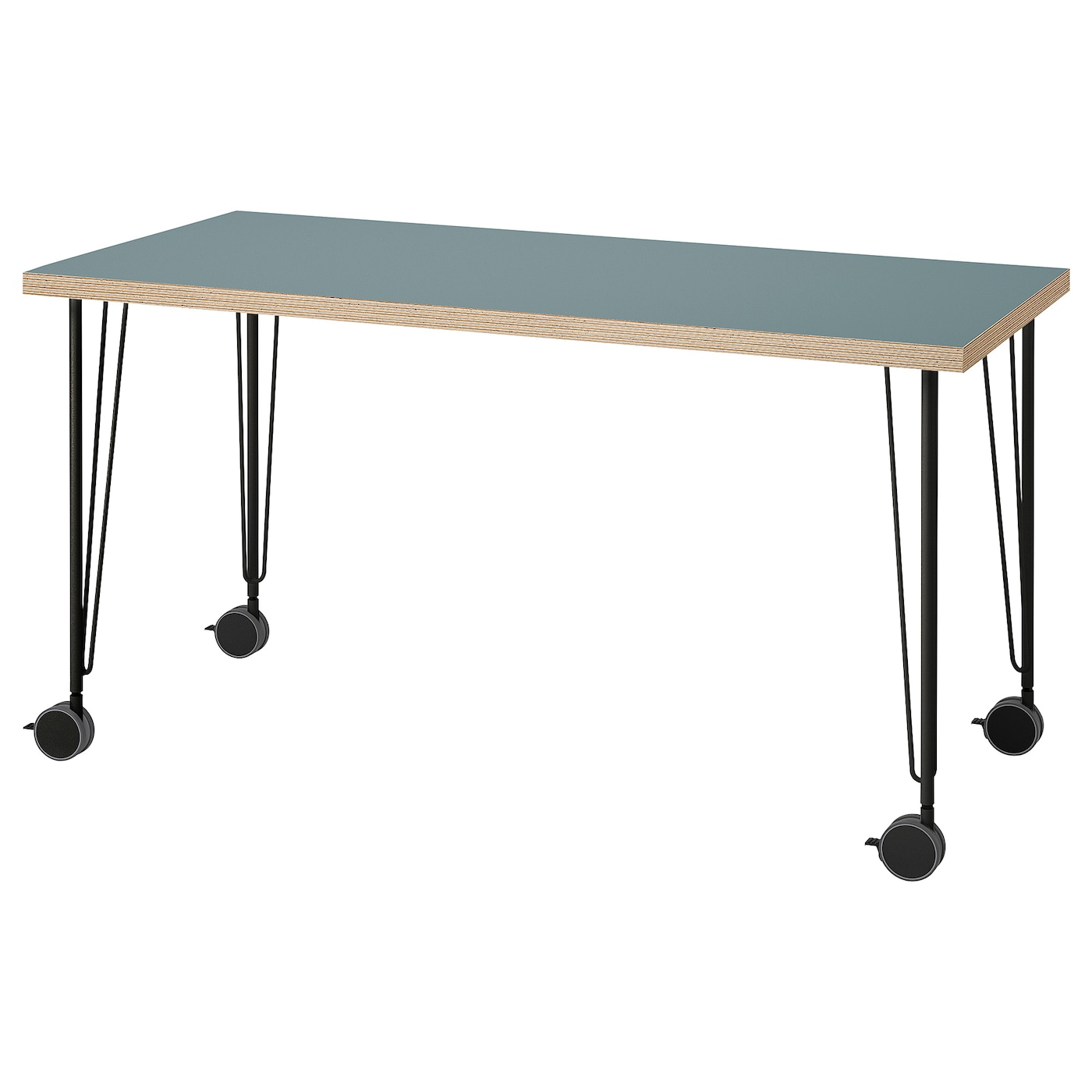 Письменный стол - IKEA LAGKAPTEN, 140х60 см, серый/черный, ЛАГКАПТЕН ИКЕА
