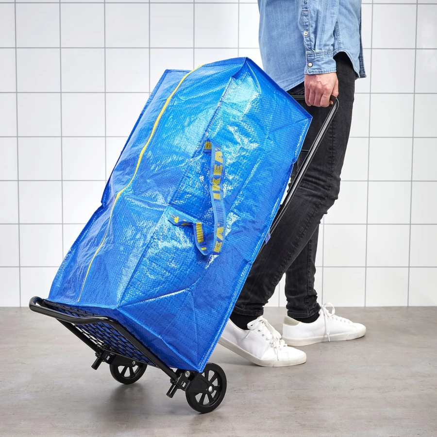 Тележка с сумкой - RULLEBÖR / FRAKTA/ RULLEBОR IKEA/ РЮЛЛЕБОР/ФРАКТА  ИКЕА,  синий (изображение №3)
