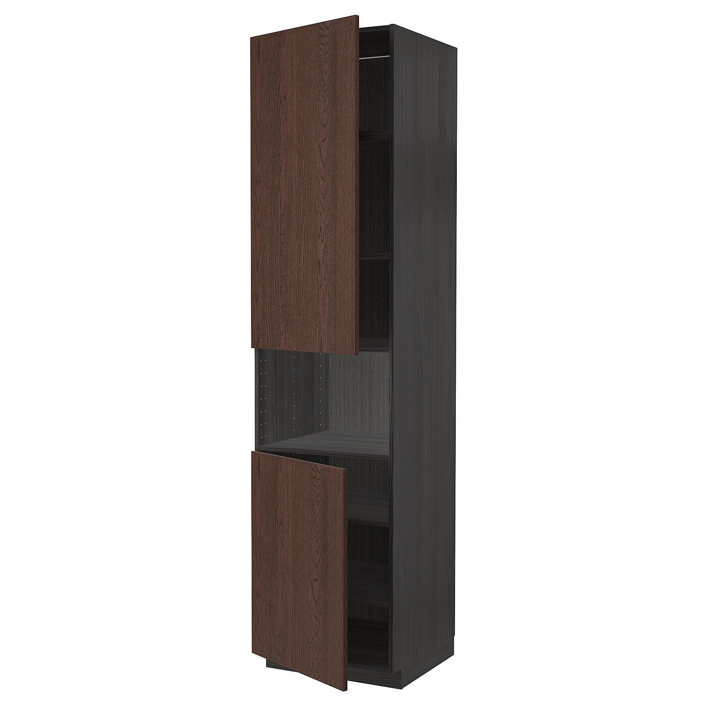 Высокий шкаф - IKEA METOD/МЕТОД ИКЕА, 240х60х60 см, черный/коричневый