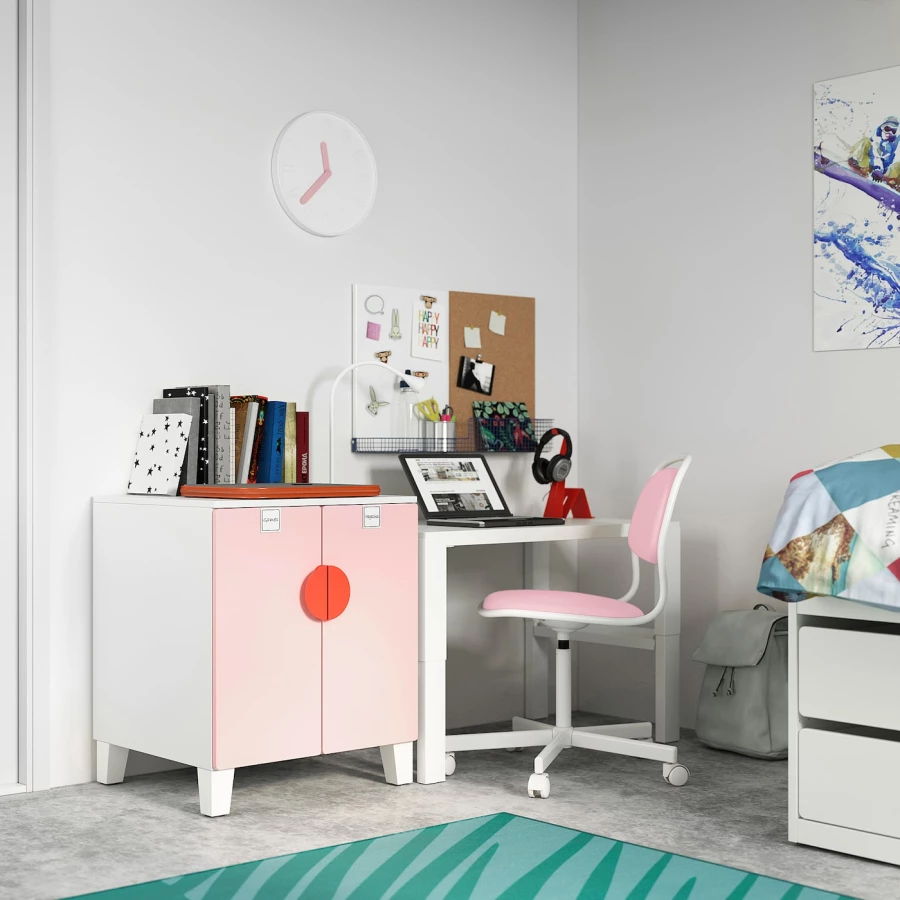Шкаф детский - IKEA PLATSA/SMÅSTAD/SMASTAD, 60x55x63 см, белый/розовый, ИКЕА (изображение №5)
