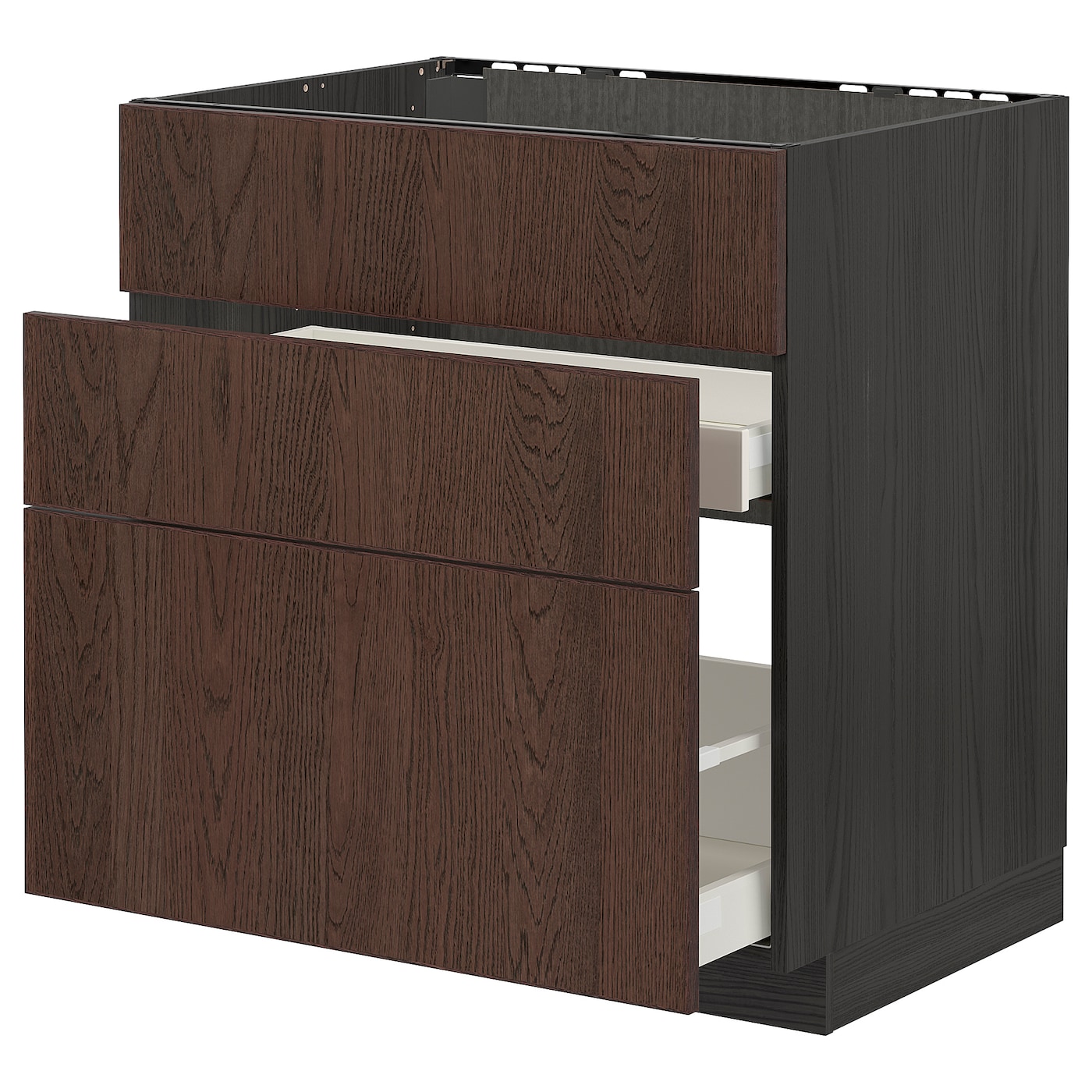 Напольный кухонный шкаф  - IKEA METOD MAXIMERA, 88x62x80см, черный/коричневый, МЕТОД МАКСИМЕРА ИКЕА