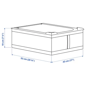 Второе фото. Контейнер для одежды/постельного белья ИКЕА - SKUBB IKEA/ СКУББ ИКЕА. 53х43х19 см, темно-серый
