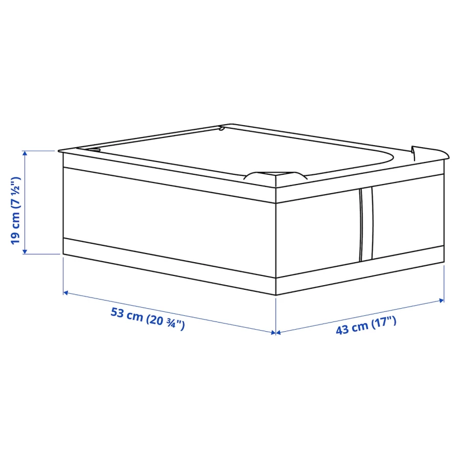 Контейнер для одежды/постельного белья ИКЕА - SKUBB IKEA/ СКУББ ИКЕА. 53х43х19 см, темно-серый (изображение №6)