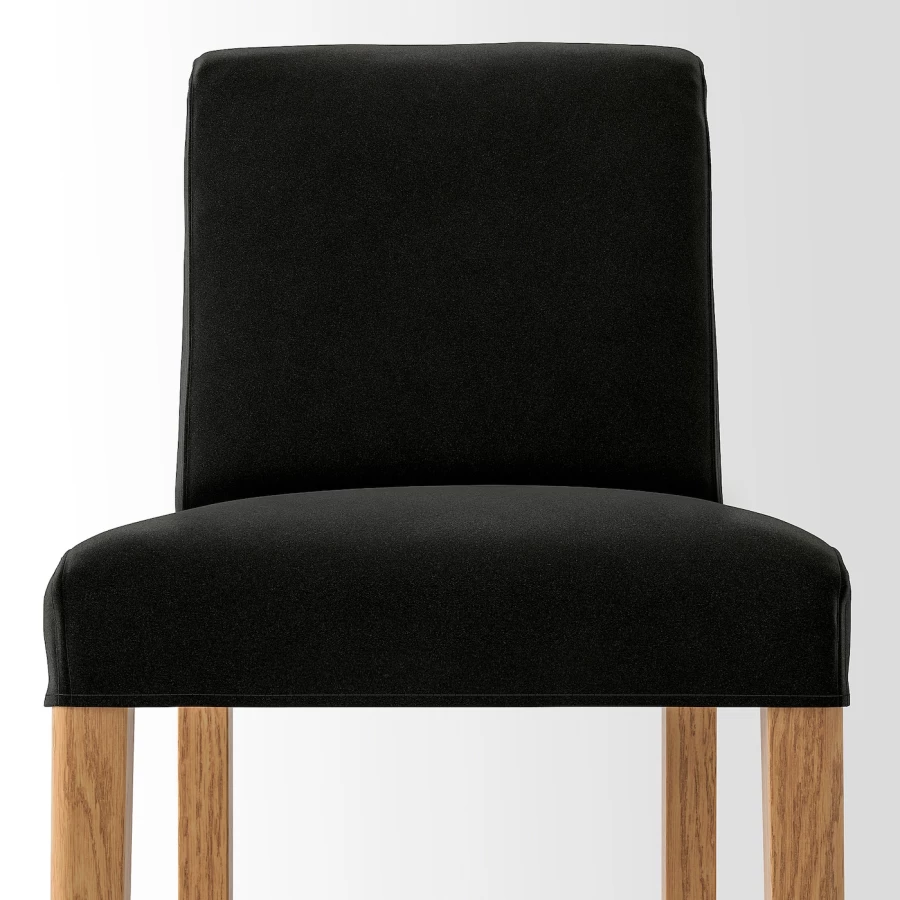 Барный стул со спинкой - BERGMUND IKEA/БЕРГМУНД ИКЕА, 97х45х48см, черный (изображение №3)