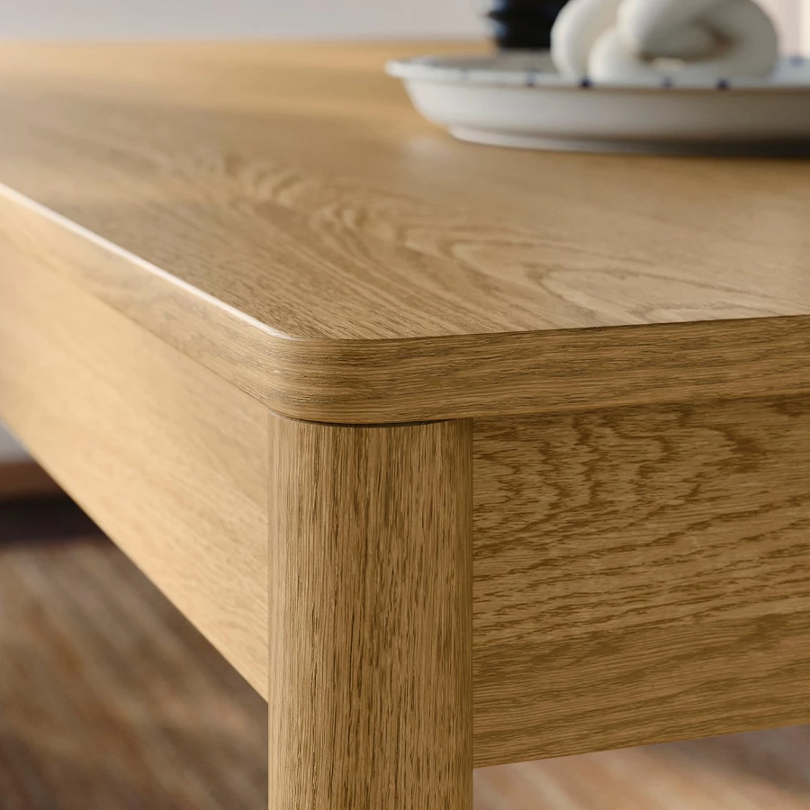 Стол и 6 стульев - IKEA TONSTAD / ТОНСТАД ИКЕА, 200х85 см, светло-коричневый/серый (изображение №5)