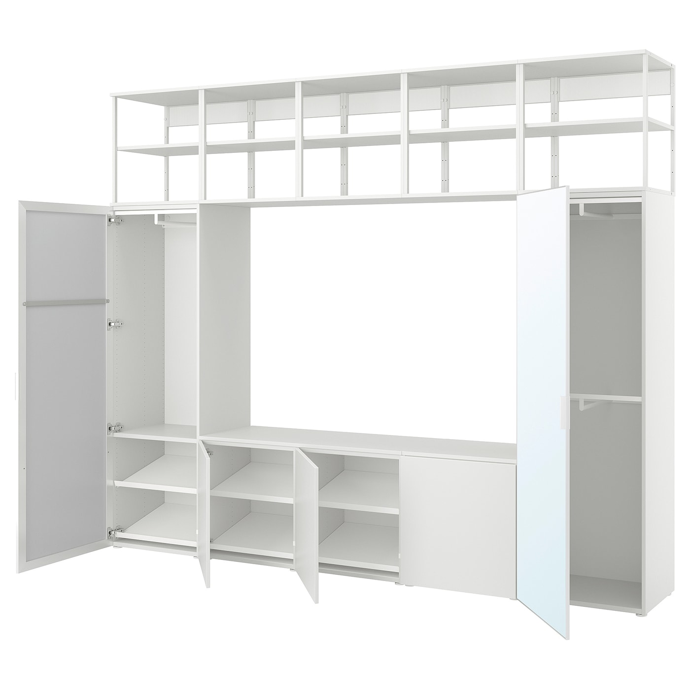 Шкаф 5-дверный - IKEA PLATSA/ПЛАТСА ИКЕА, 42х241,1х300 см, белый