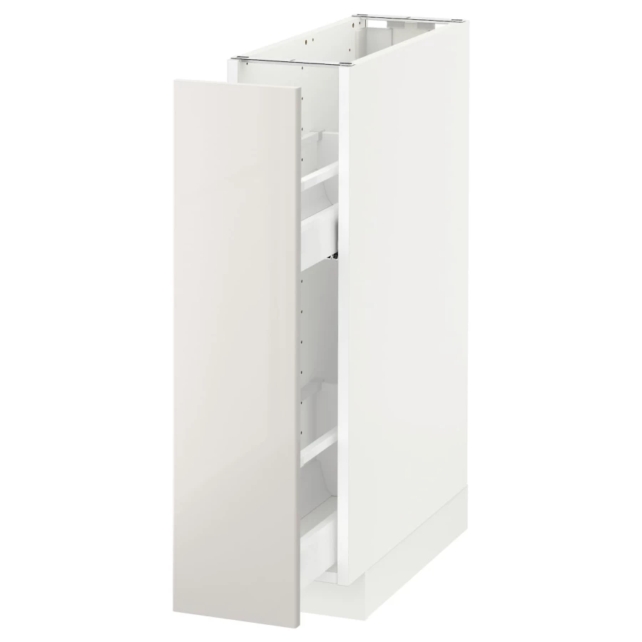 Напольный кухонный шкаф  - IKEA METOD, 88x62x20см, белый/светло-бежевый, МЕТОД ИКЕА (изображение №1)