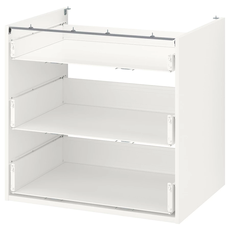 Каркас тумбы с ящиками - IKEA ENHET, 75x60x80см, белый, ЭНХЕТ ИКЕА (изображение №1)