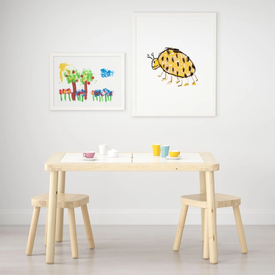 Стол детский - IKEA FLISAT/ФЛИСАТ ИКЕА, 83x58 см, бежевый/коричневый (изображение №3)