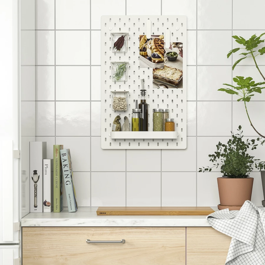 Комбинированная перфорированная доска  - SKÅDIS / SKАDIS IKEA/ СКОДИС  ИКЕА,  36х56 см, белый (изображение №2)