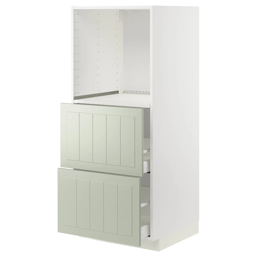 Напольный шкаф - METOD / MAXIMERA IKEA/ МЕТОД/ МАКСИМЕРА ИКЕА,  60х148 см, белый/светло-зеленый (изображение №1)