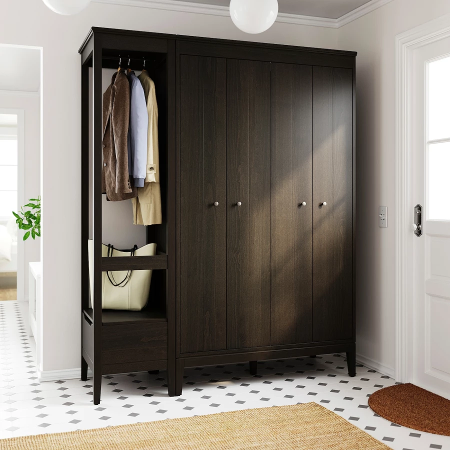 Комбинация для хранения - IDANÄS/IDANАS   IKEA/ ИДАНАС ИКЕА,180x59x211 см, коричневый/серый (изображение №4)