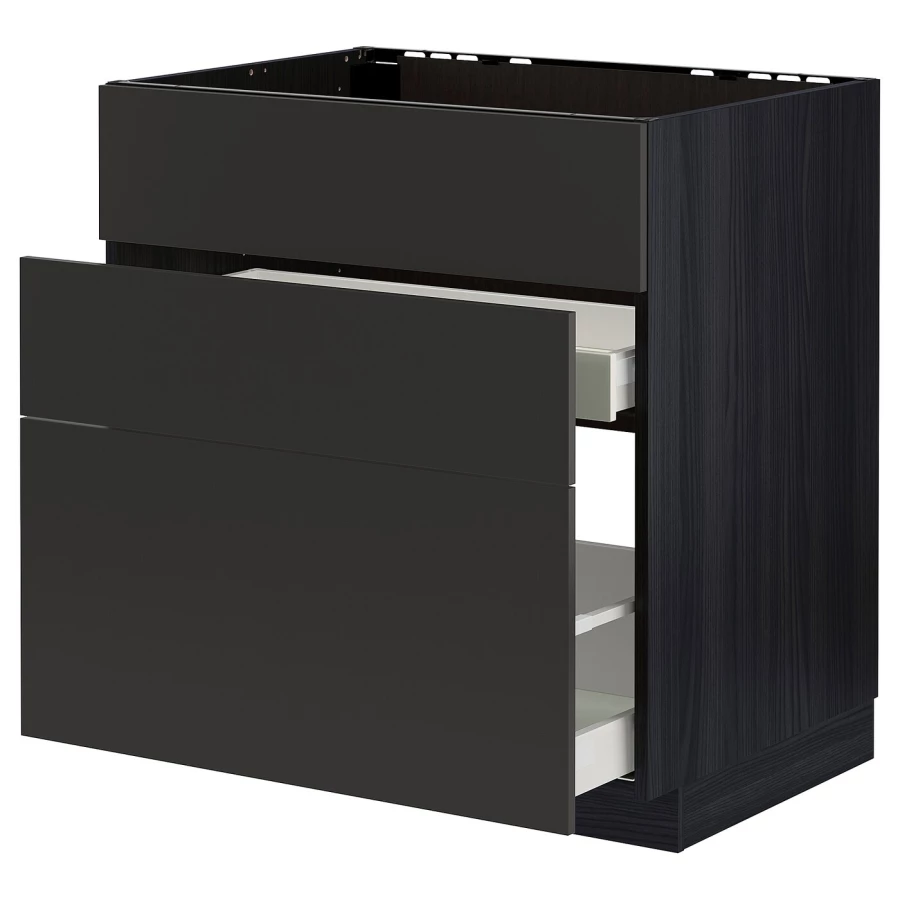 Напольный шкаф  - IKEA METOD MAXIMERA, 88x61,6x80см, черный, МЕТОД МАКСИМЕРА ИКЕА (изображение №1)