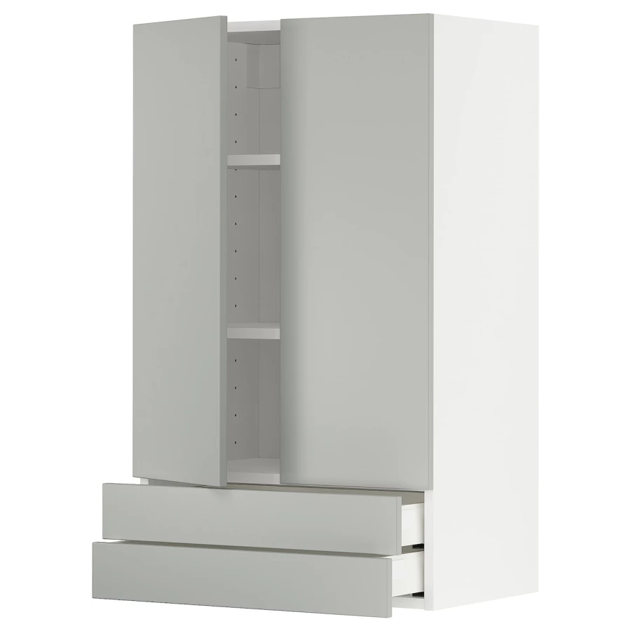 Навесной шкаф - METOD / MAXIMERA IKEA/ МЕТОД/МАКСИМЕРА ИКЕА, 60х100 см, белый/серый (изображение №1)