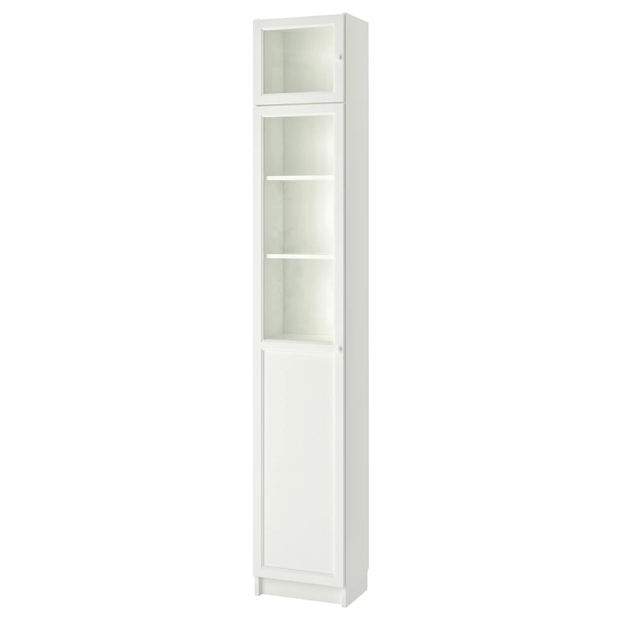 Книжный шкаф с дверцей - BILLY/OXBERG IKEA/ БИЛЛИ/ОКСБЕРГ ИКЕА, 30х40х237 см, белый (изображение №1)