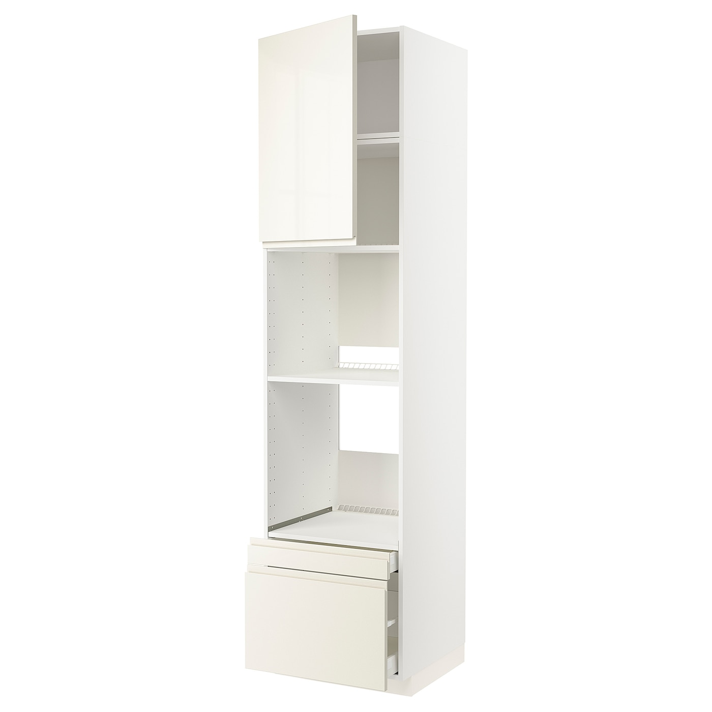 Высокий шкаф с ящиками - IKEA METOD/MAXIMERA/МЕТОД/МАКСИМЕРА ИКЕА, 240х60х60 см, белый/светло-бежевый