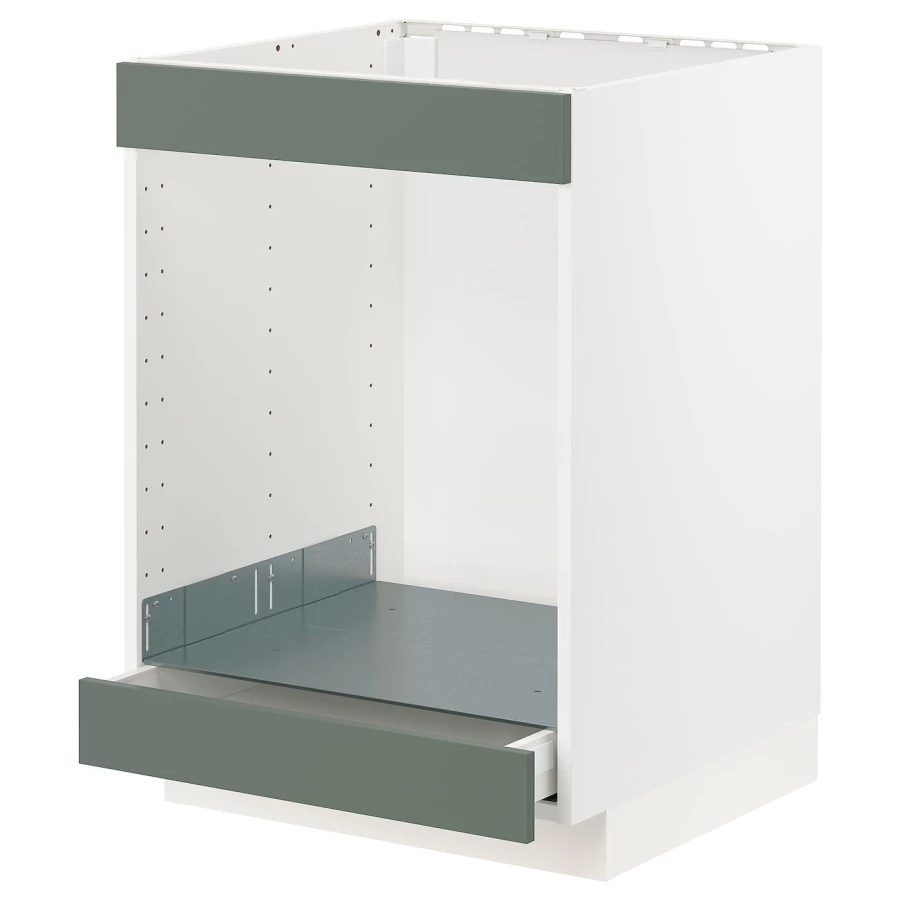 Напольный шкаф - IKEA METOD MAXIMERA, 88x62x60см, белый/серо-зеленый, МЕТОД МАКСИМЕРА ИКЕА (изображение №1)