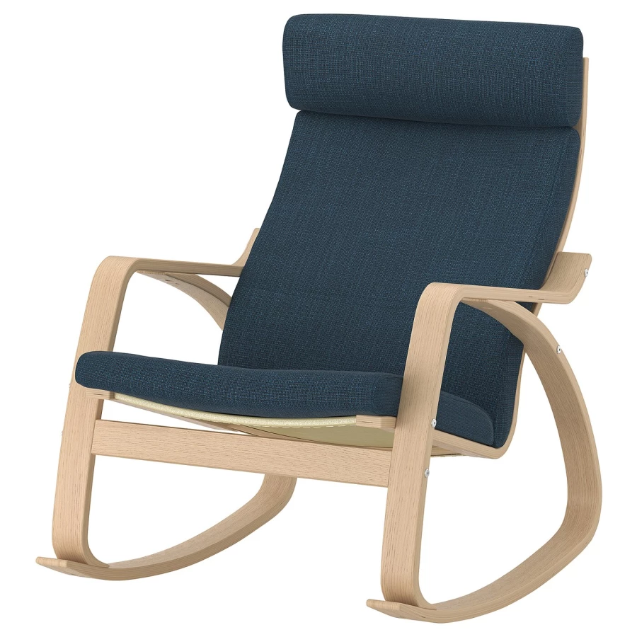 Кресло-качалка - IKEA POÄNG/POANG/ПОЭНГ ИКЕА, 68х94х95 см, темно-синий (изображение №1)
