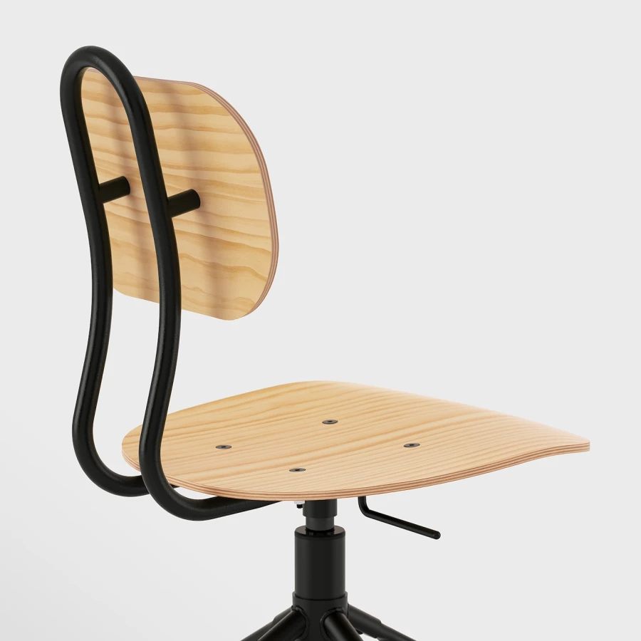 Офисный стул - IKEA KULLABERG, 58x58x94см, коричневый/светло-коричневый, КУЛЛАБЕРГ ИКЕА (изображение №5)