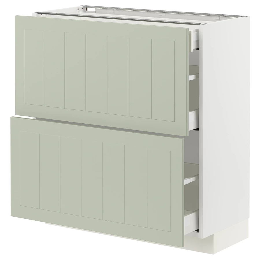 Напольный кухонный шкаф - IKEA METOD MAXIMERA, 88x39,5x80см, белый/светло-зеленый, МЕТОД МАКСИМЕРА ИКЕА (изображение №1)