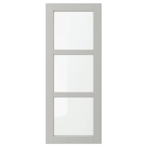 Дверца со стеклом - IKEA LERHYTTAN, 100х40 см, светло-серый, ЛЕРХЮТТАН ИКЕА