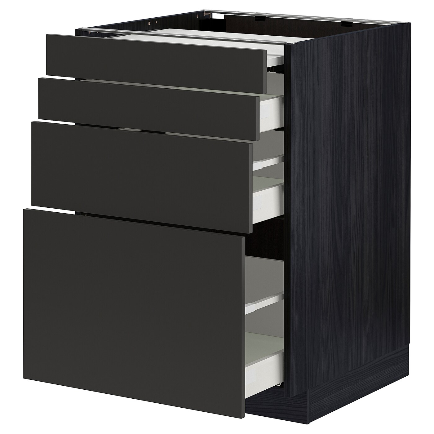 Напольный шкаф - METOD / MAXIMERA IKEA/ МЕТОД/ МАКСИМЕРА ИКЕА,  88х60 см, черный/коричневый