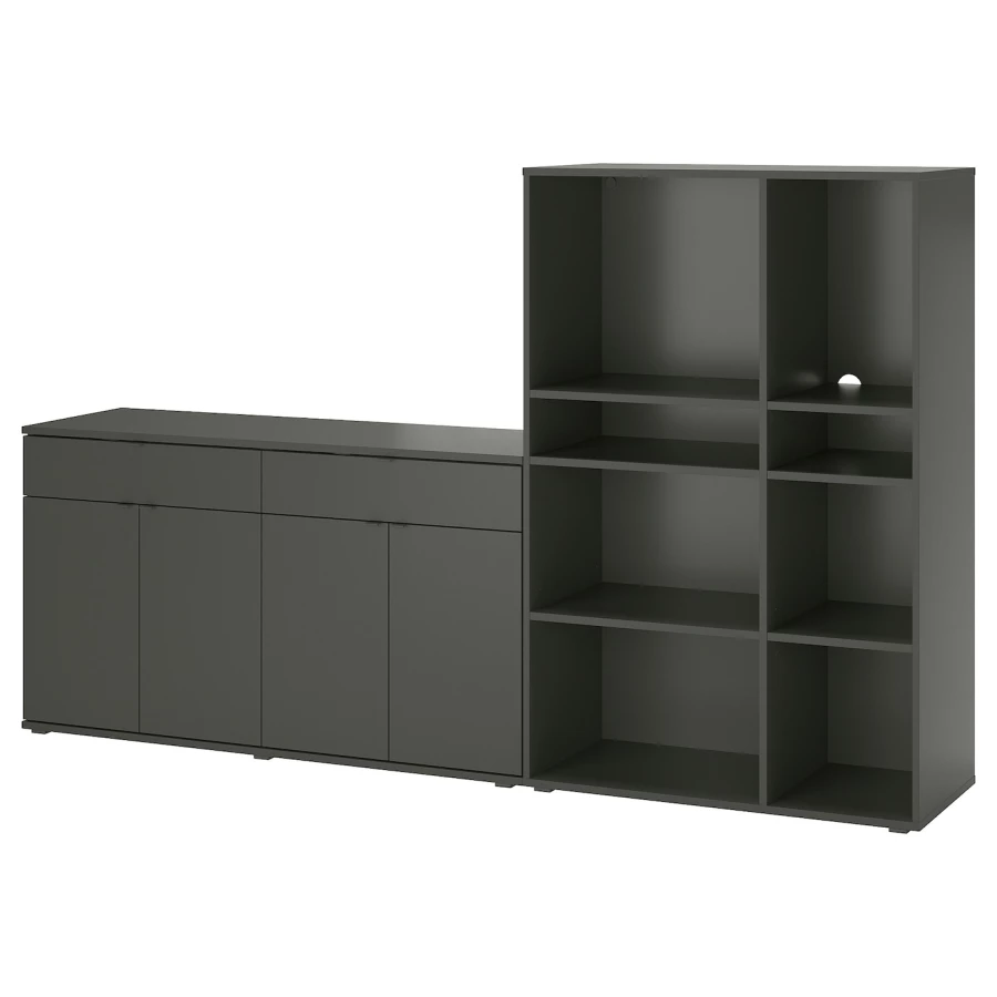 Комбинация для хранения - VIHALS  IKEA/ ВИХАЛС ИКЕА, 140х235 см, серый (изображение №1)