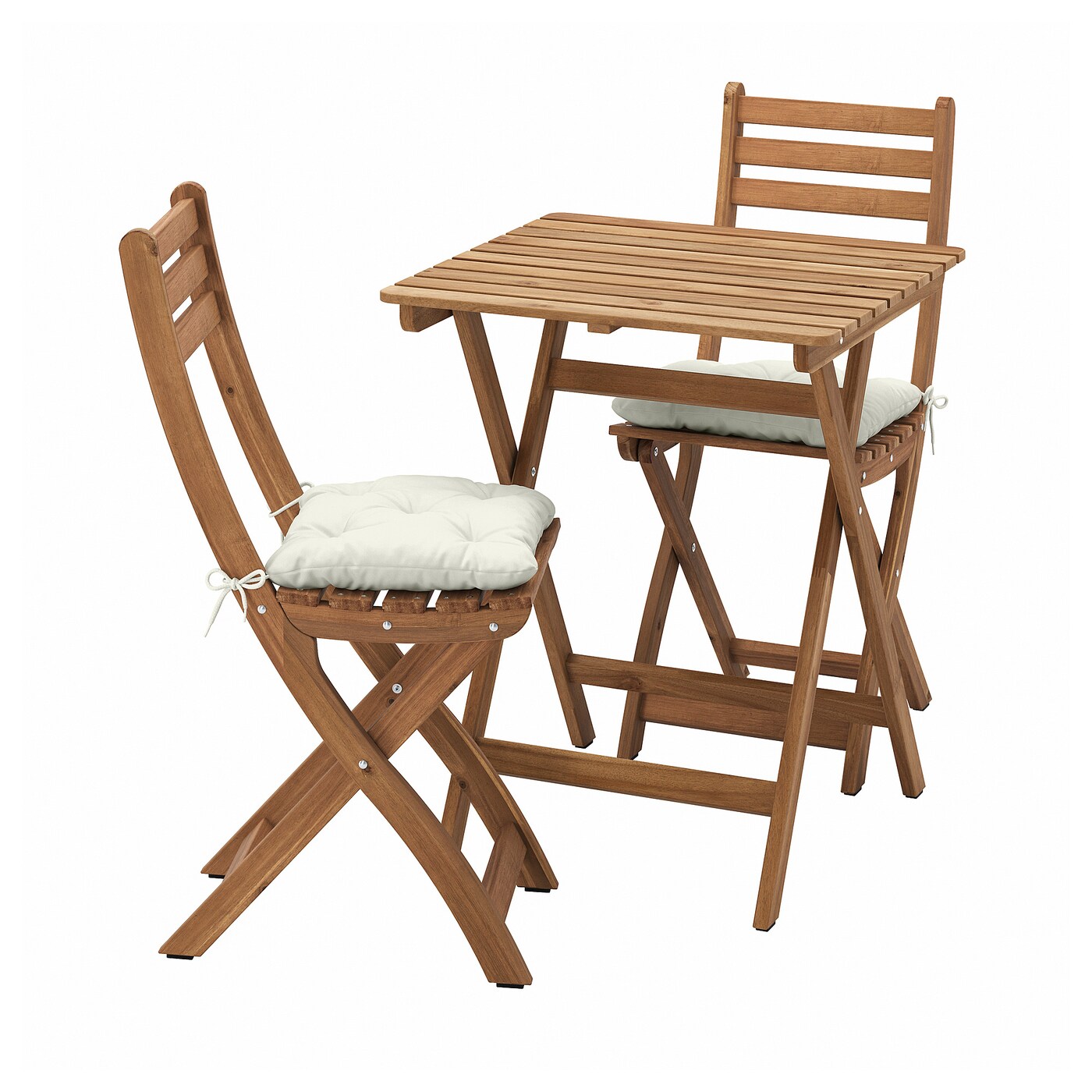 Садовый стол и 2 стула - ASKHOLMEN IKEA/ АСКХОЛЬМЕН ИКЕА,  62х60 см, коричневый