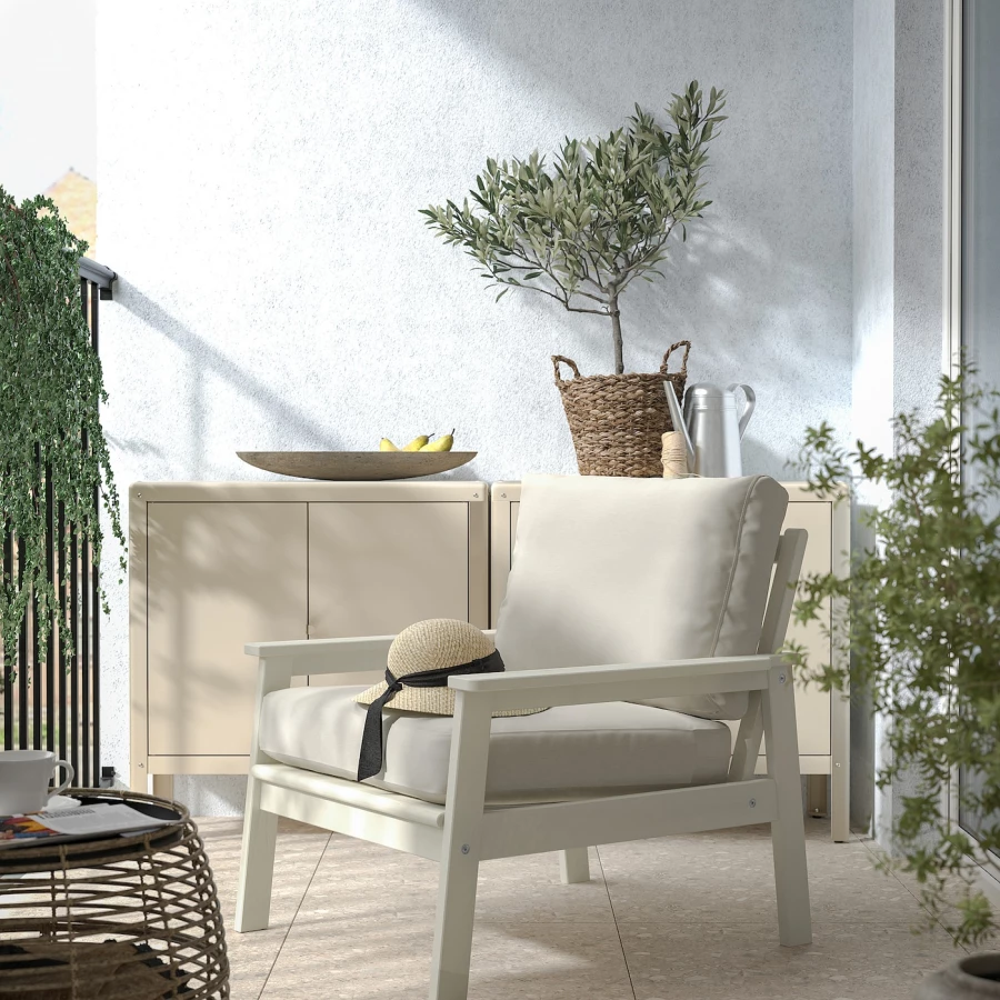 Садовое кресло - BONDHOLMEN IKEA/  БОНДХОЛЬМЕН ИКЕА,  78х77 см, белый (изображение №2)