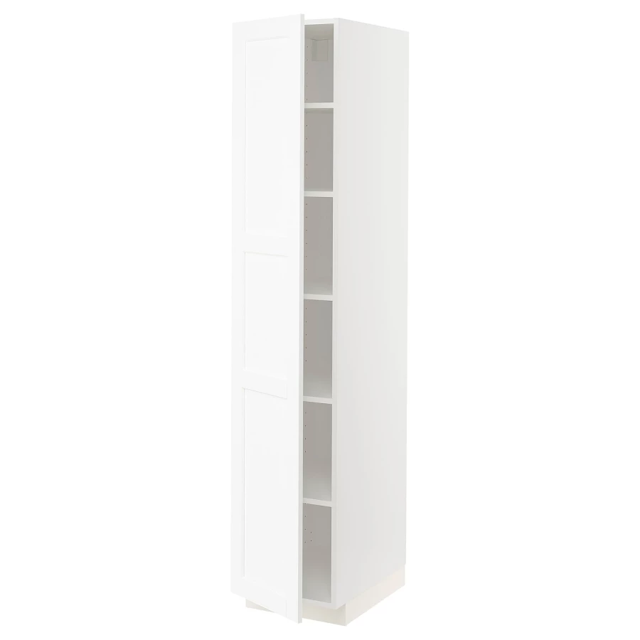 Высокий кухонный шкаф с полками - IKEA METOD/МЕТОД ИКЕА, 200х60х40 см, белый (изображение №1)