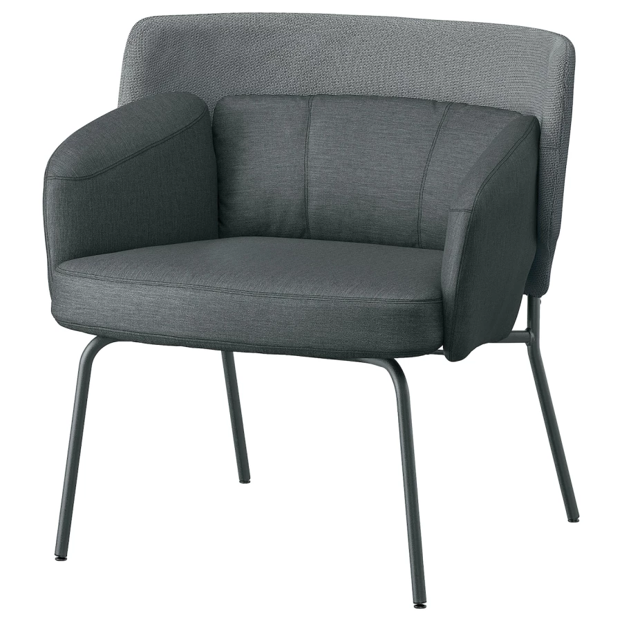 Кресло с подголовником - IKEA BINGSTA, 70х58х76 см, серый,  БИНГСТА ИКЕА (изображение №1)