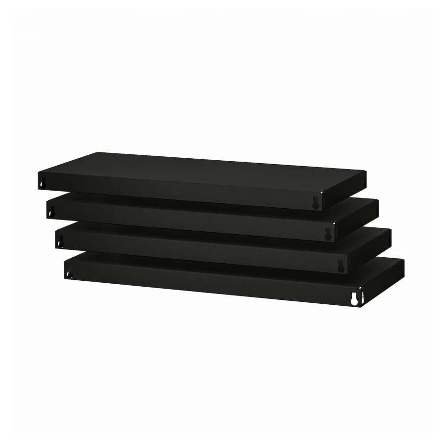 Полка - IKEA BROR/БРУР ИКЕА, 39х5х84 см, черный (изображение №1)